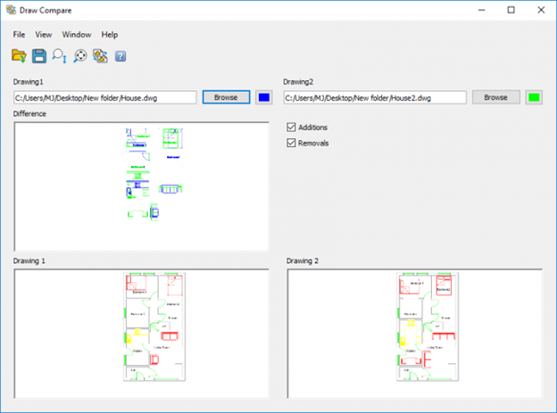 comparar dibujos en draftsight