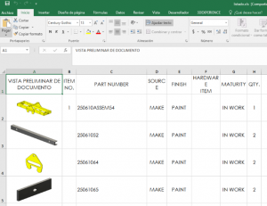 listas de materiales de SOLIDWORKS