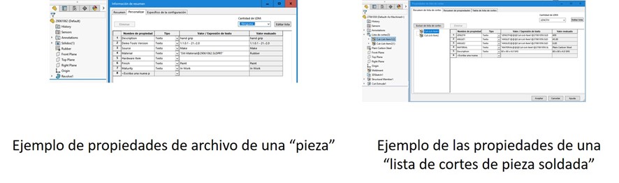listas de materiales en SOLIDWORKS